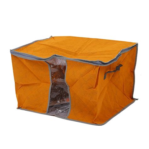 Orange Quilt Blanket Pillow Under Bed Storage Bag Box Container Non ...