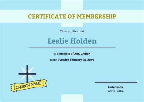 Church Membership Certificate - PDF Templates | Jotform