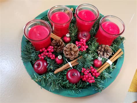 Advent candle centerpiece | Advent candles, Candle centerpieces, Table decorations