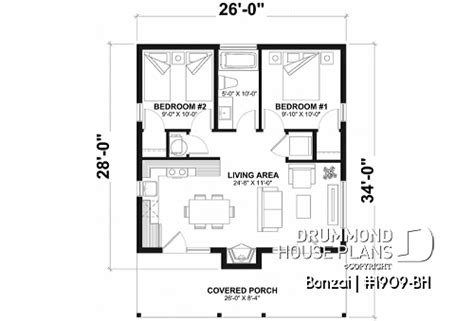 Unique Small 2 Bedroom House Plans | Cabin Plans | Cottage Plans