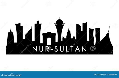 Nur-Sultan Skyline Silhouette. Stock Vector - Illustration of graphic, dome: 214647531