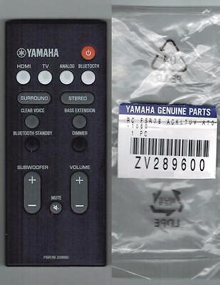 New Yamaha Soundbar Remote Control FSR78 ZV28960 FITS YAS-106 ATS-1060 ...