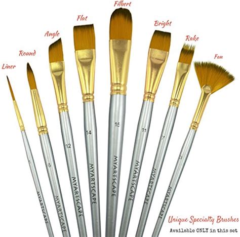 Paint Brush - Set of 15 Art Brushes for Watercolor, Acrylic & Oil Painting - Short Handles - Buy ...