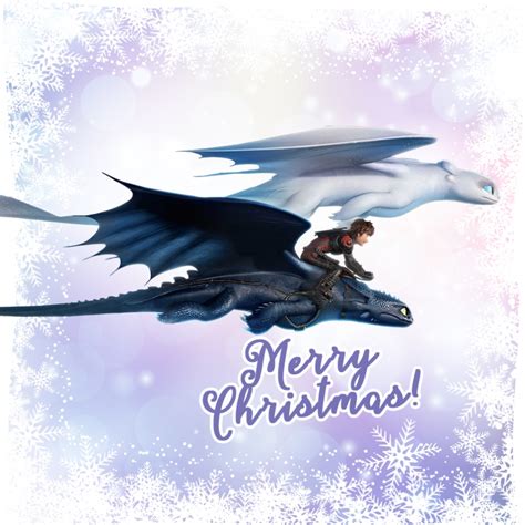 Merry Christmas cards How to Train your Dragon with Light fury ...