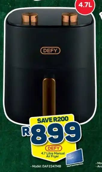 DEFY 4.7 Litre Manual Air Fryer offer at Pick n Pay