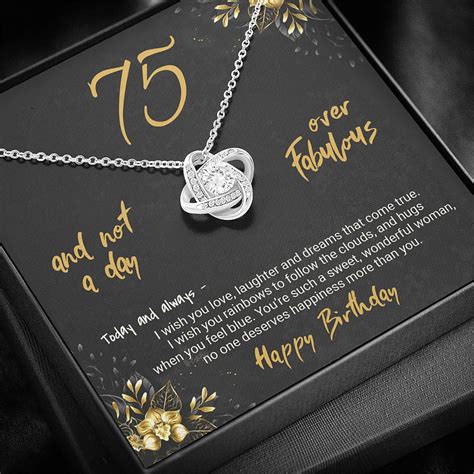 75th Birthday Gift for Women 75th Birthday Jewelry Love Knot | Etsy