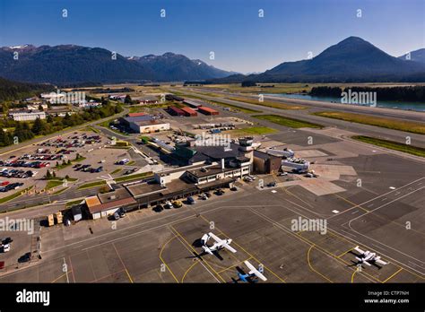 Aerial View of Juneau International Airport, Juneau, Southeast Alaska ...