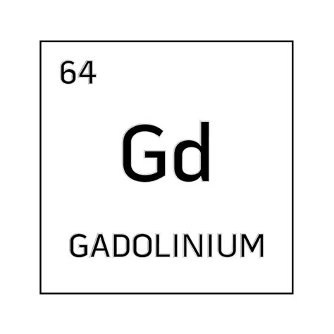 Black and white element cell for gadolinium. - Science Notes and Projects