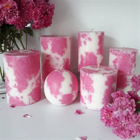 Pink Decorative Candles. Pink Pillar Candles. Pink Room Decor. - Etsy