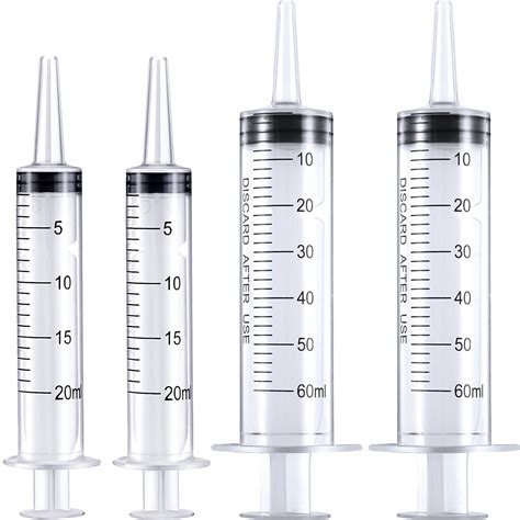 Frienda 4 Pack Large Plastic Syringe for Scientific Labs and Dispensing Multiple Uses Measuring ...