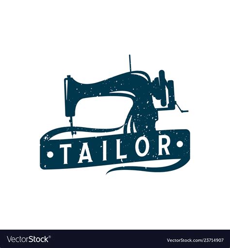 Tailor vintage logo inspiration sewing machine Vector Image