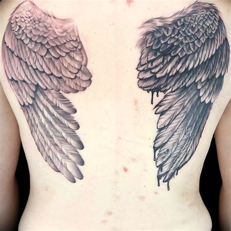 Wings Tattoo by Christian Buckingham and Matti Hixson White Angel Wings, Dark Wings, Black And ...