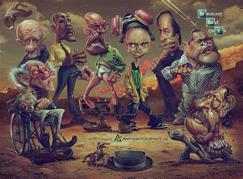 Caricatures of Breaking Bad Characters by Anthony Geoffroy