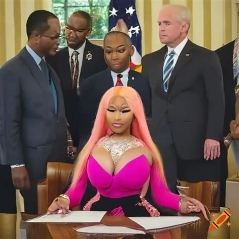 Nicki minaj as the president sitting in the oval office on Craiyon