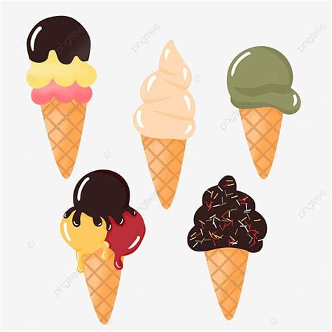 Ice Cream Cones PNG Image, Various Kinds Of Cartoon Ice Cream Cones, Ice Cream Cone, Cartoon ...