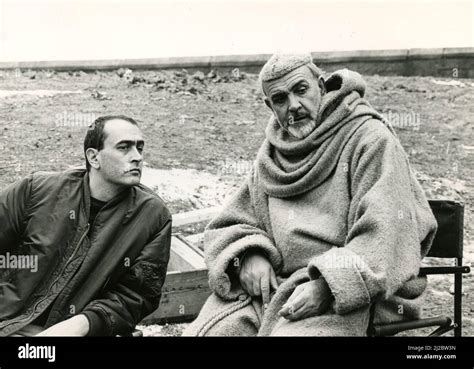 Scottish actor Sean Connery and German film producer Bernd Eichinger while filming the movie The ...