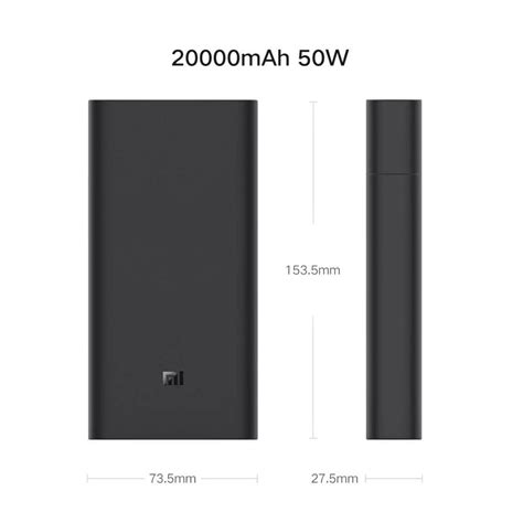 Xiaomi Mi 50W Powerbank 20000mAh Black Power Bank PB2050SZM, 57% OFF