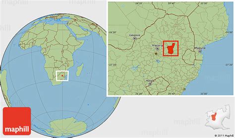 Savanna Style Location Map of MIDDELBURG (TVL