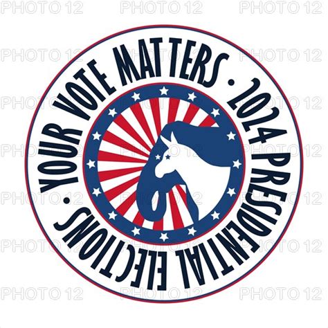 2024 Presidential vector template conceptual badge with donkey and ...