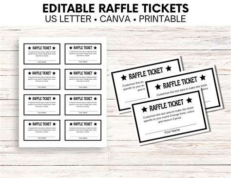 Instant Download Printable Raffle Ticket Custom Diy Ticket - Etsy Canada