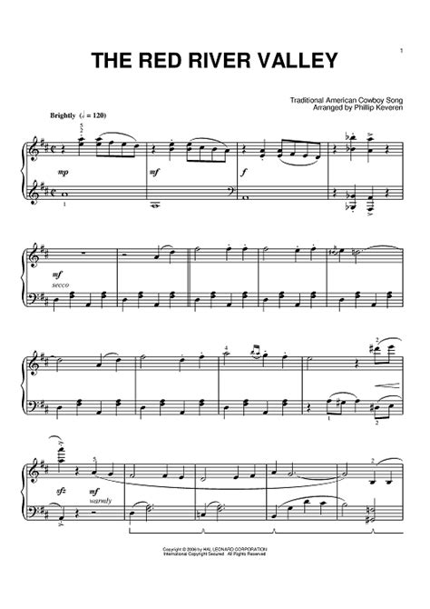 The Red River Valley" Sheet Music for Piano - Sheet Music Now