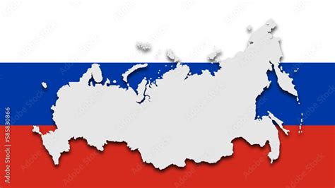 Russia map with a national flag in the background. Russia map vector ...