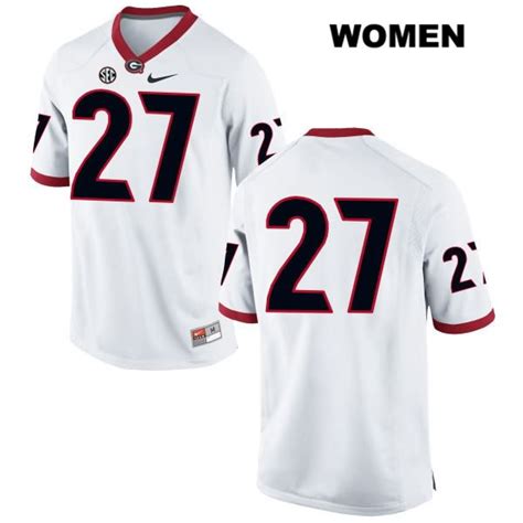 Georgia Bulldogs Women's Nick Chubb #27 NCAA No Name Authentic White ...