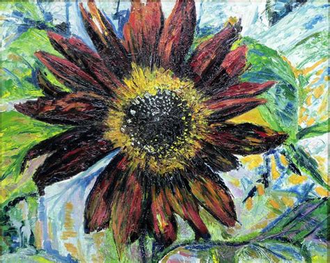 Pin by Louise Womack on red sunflowers | Red sunflowers, Painting ...