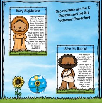 New Testament Bible Characters Summary Cards by Sunflower Promises