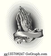 6 Grayscale Praying Hands Illustration Clip Art | Royalty Free - GoGraph