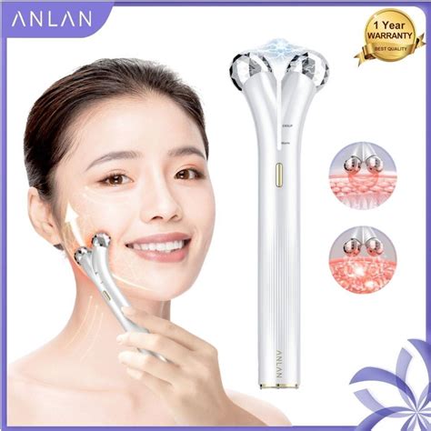 ANLAN Face Roller Massager Hot Compress EMS Micro Current V Face Slimming Massager Face Lifting ...