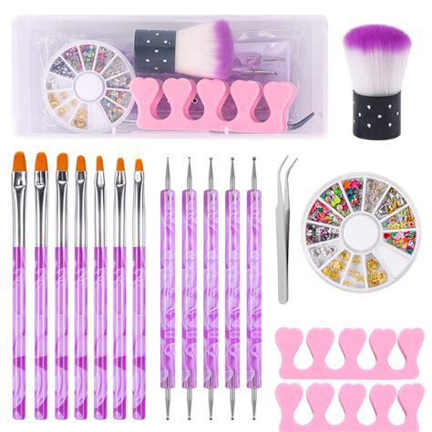 Amazon.com : 18PCS Acrylic Nail Brush Set - UV Gel Nail Art Brushes ...