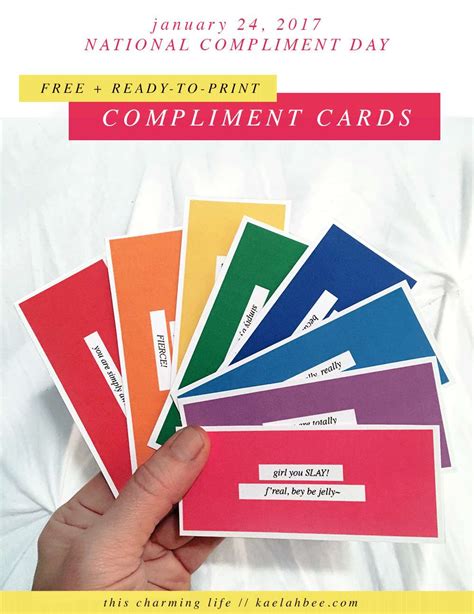 // Happy National Compliment Day! - 8 FREE Printable Compliment Cards!