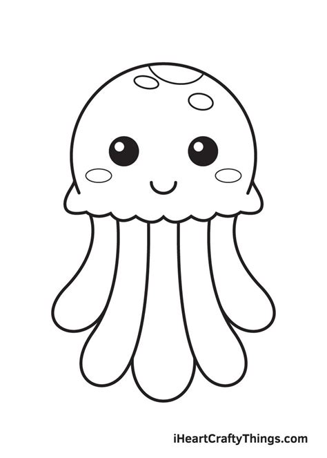 How to Draw a Jellyfish – Step by Step Guide in 2023 | Jellyfish drawing, Cute easy drawings ...