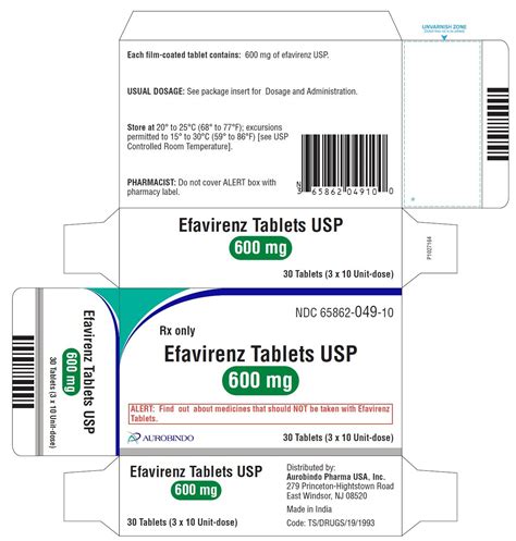 Efavirenz Tablets: Package Insert - Drugs.com