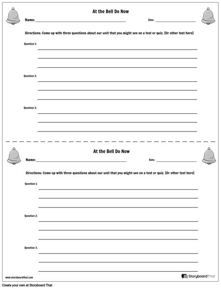 Create Bell Ringer Activities | Bell Ringer Template