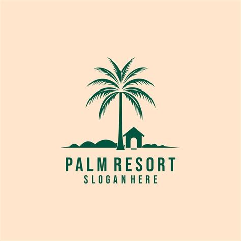 Premium Vector | Palm resort logo design beach logo design