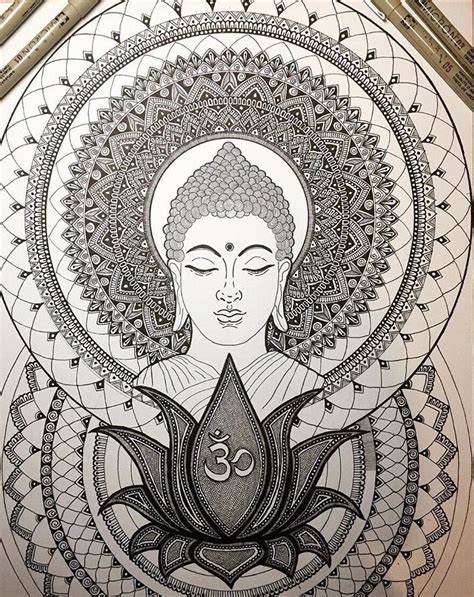 @rkrishnappa | Buddha art painting, Buddha art, Mandala drawing