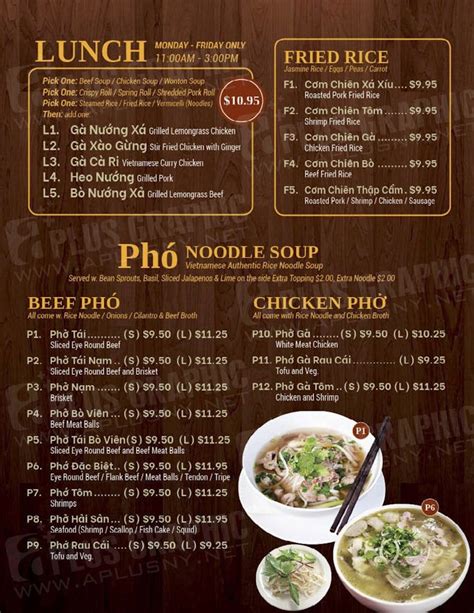 Menu - Saigon 1