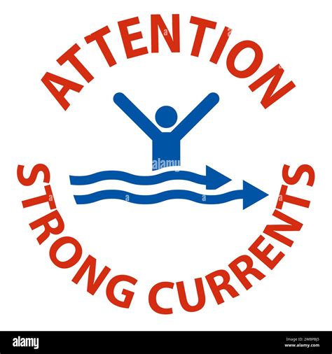 Water Safety Sign Attention - Strong Currents Stock Vector Image & Art ...