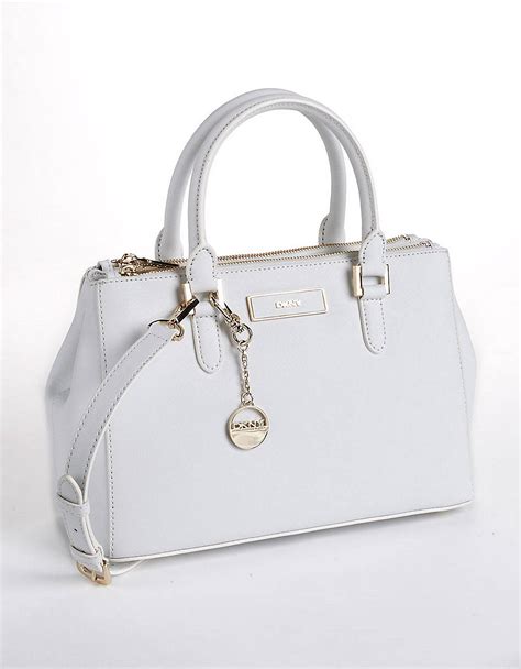 Lyst - Dkny Leather Satchel Bag in White