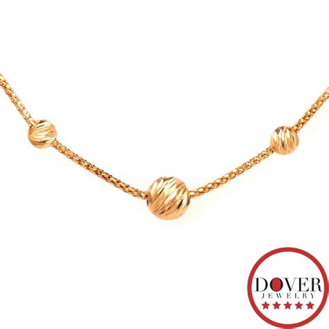 Modern 14K Yellow Gold Ball Chain Necklace NR | eBay