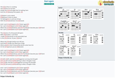 Chord: Start again - Gabrielle Aplin - tab, song lyric, sheet, guitar, ukulele | chords.vip