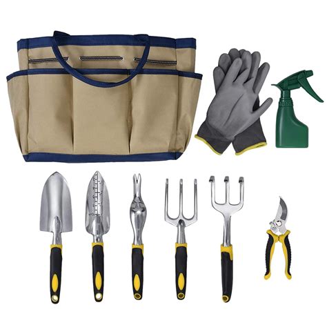 9 Piece Garden Tool Set Includes Garden Tote Bag And 6x Hand Tools-in Watering Kits from Home ...