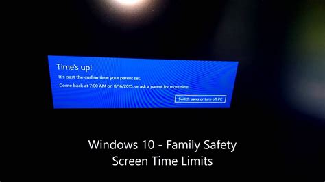 Windows 10 - Family Safety - screen time limits - YouTube