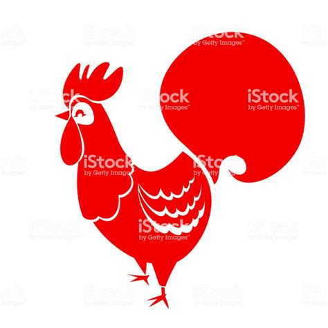 Red rooster in flat style for design, cartoon - sign, icon, symbol ...