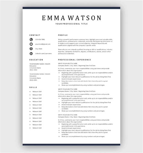 Resume Templates | Free Download | Customize in Microsoft Word