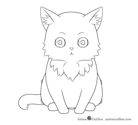 How to Draw an Anime Cat Step by Step - AnimeOutline