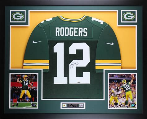 Aaron Rodgers Signed Packers 35" x 43" Custom Framed Jersey (Fanatics ...