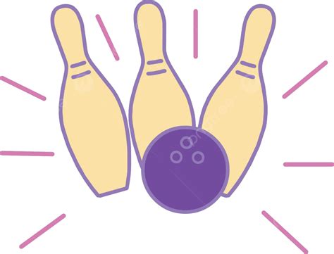 Bowling Ball Hitting Strike Monoline Duckpin Illustration Tenpin ...